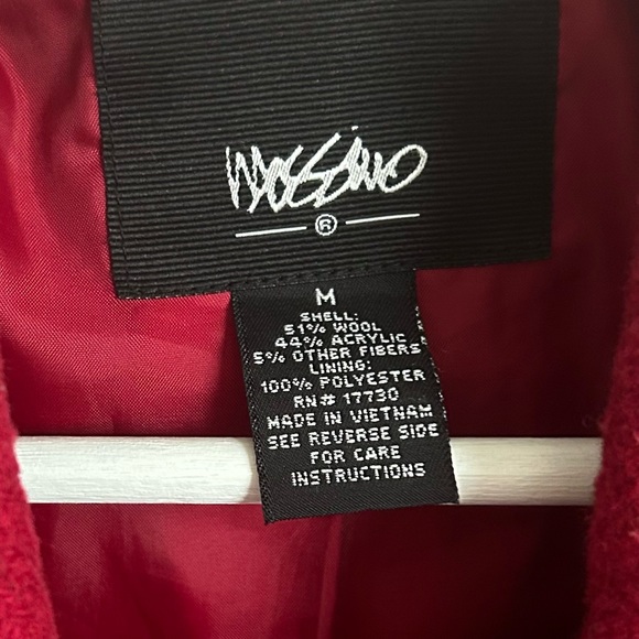 Mossimo Peacoat Red Wool Blend Double Breasted‎ Peacoat Waist Coat Size Medium - Picture 6 of 7
